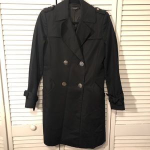 Tahari Black Fitted Trench Coat